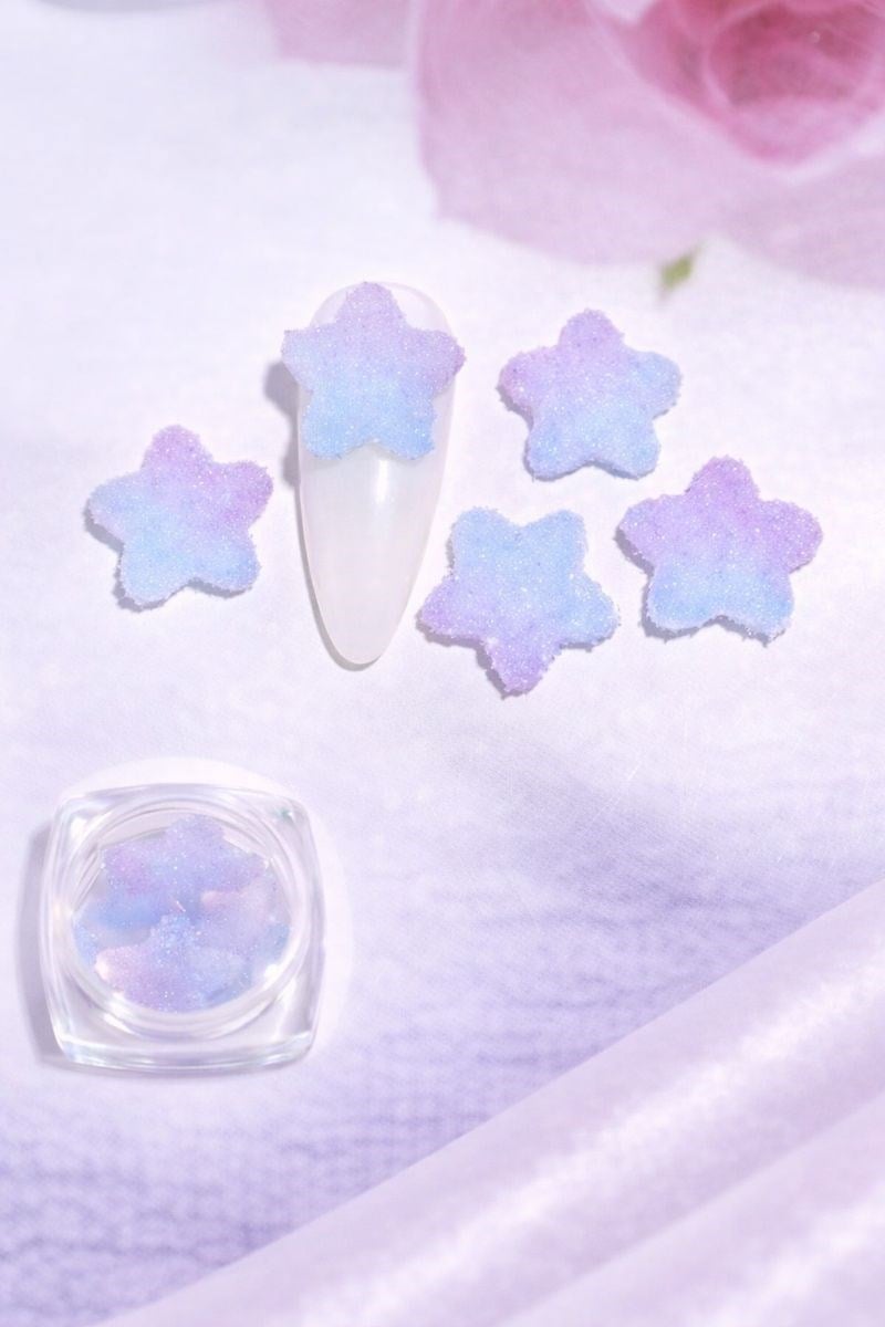 Candy Glow 3D Sugar Star Nail Charm – Aurora Blue No:16