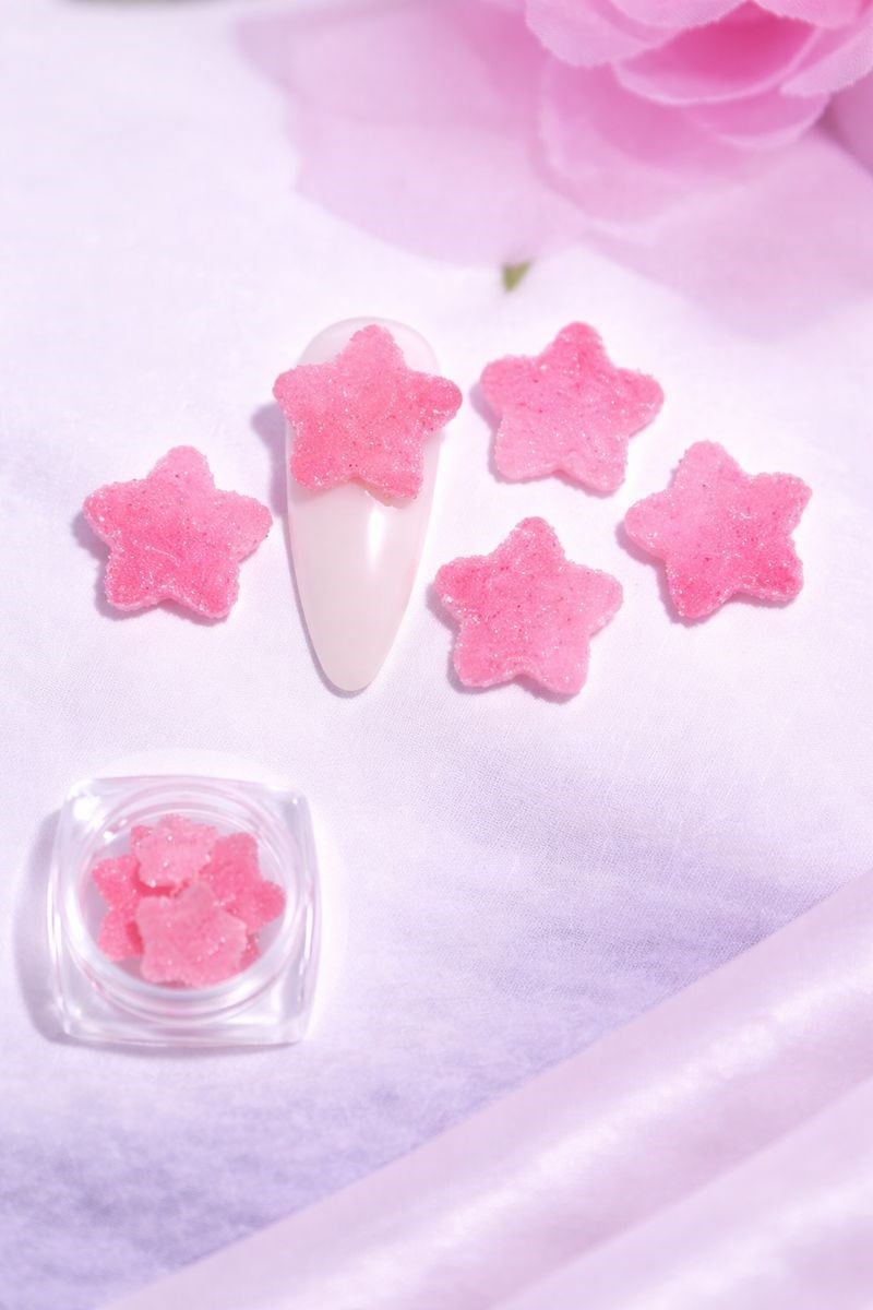 Candy Glow 3D Sugar Star Nail Charm – Bubble Pink No:13