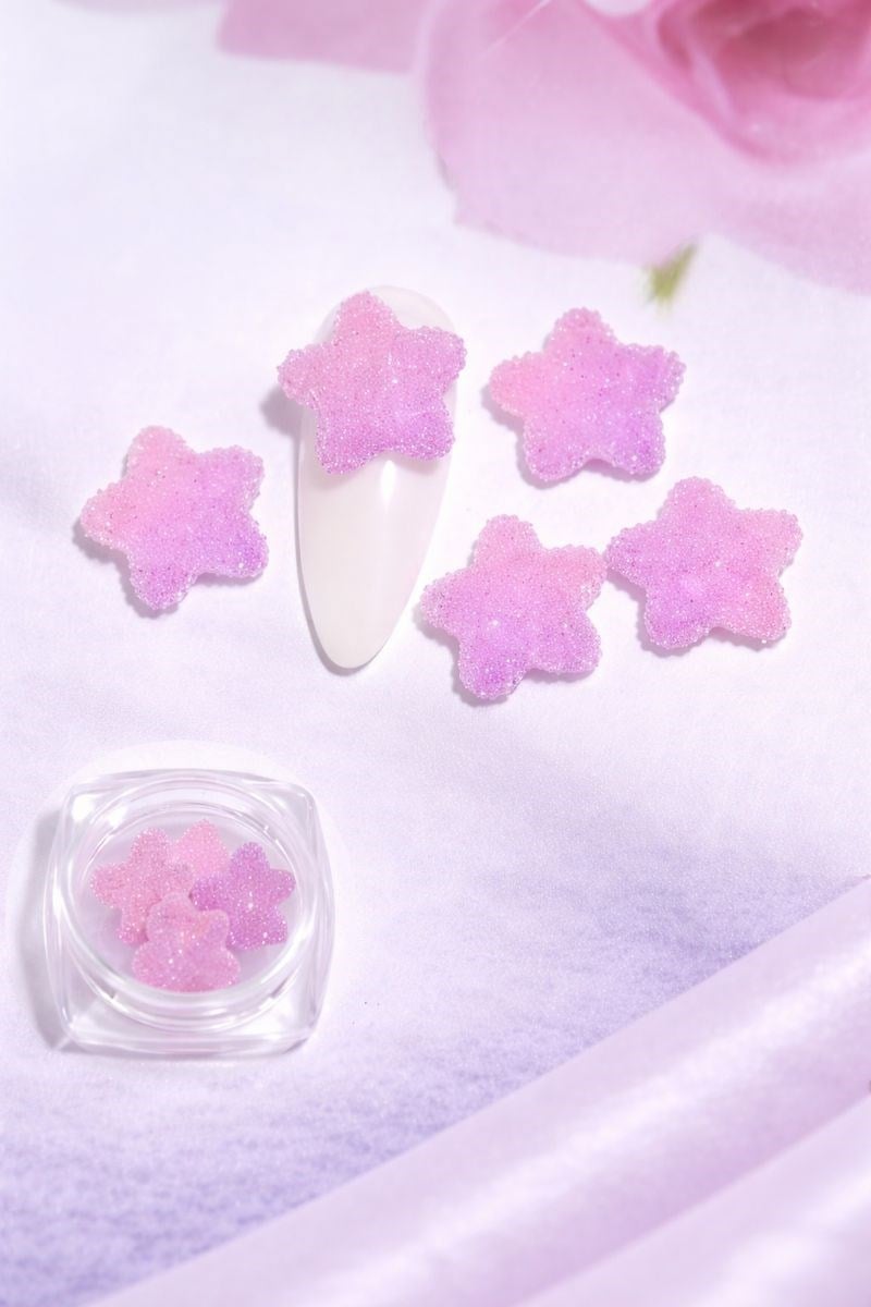 Candy Glow 3D Sugar Star Nail Charm – Pink Lilac No:15
