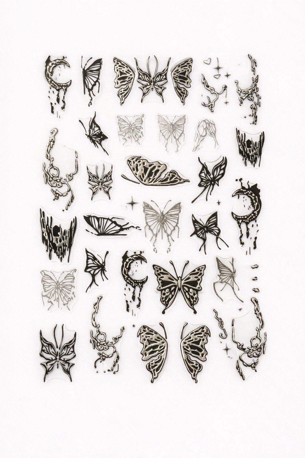 Dark Gothic Butterfly Nail Art Sticker – SW-CS062