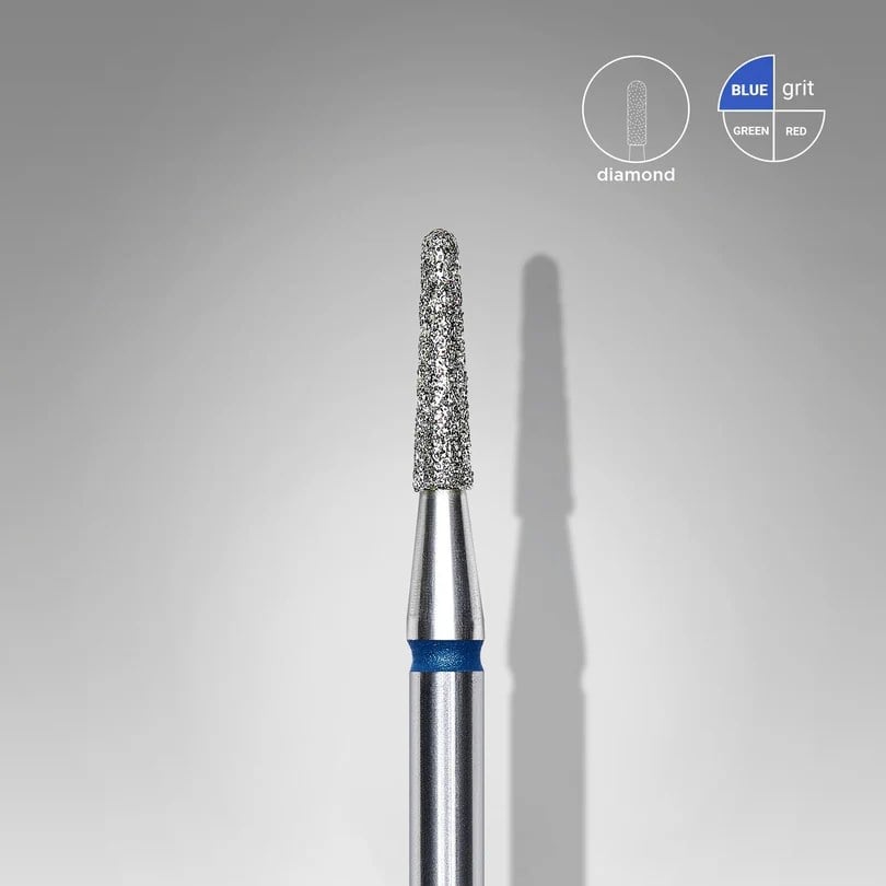 Elmas Kesik Koni Freze, Mavi, Çap 1,8 mm, Çalışma Kısmı 8 mm