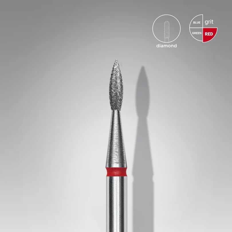 Elmas Sivri Alev Freze EXPERT, Kırmızı, Çap 1,8 mm, Çalışma Kısmı 8 mm