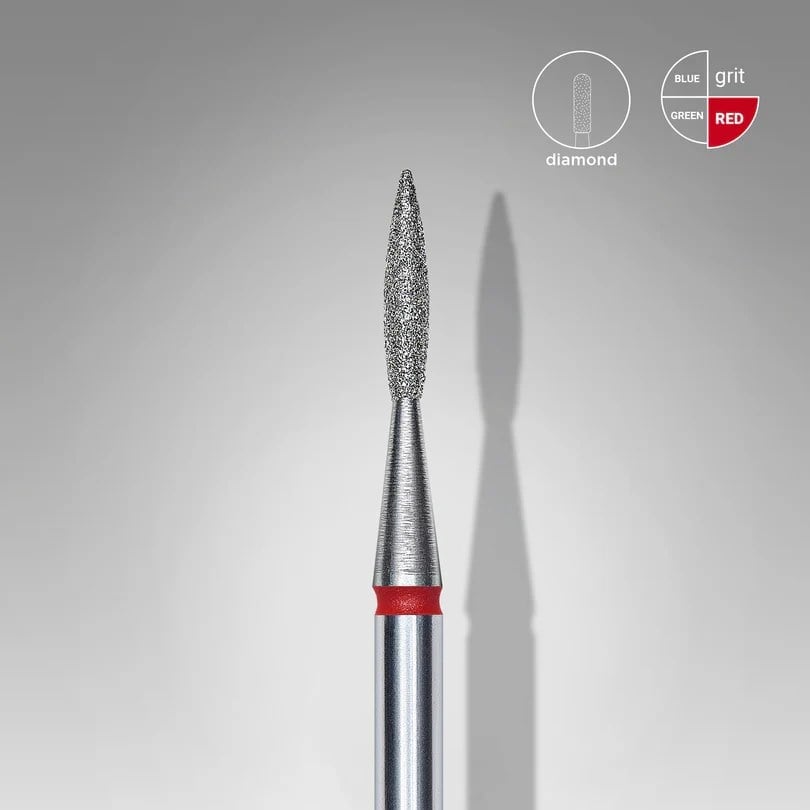 Elmas Sivri Alev Freze, Kırmızı, Çap 1,6 mm, Çalışma Kısmı 8 mm