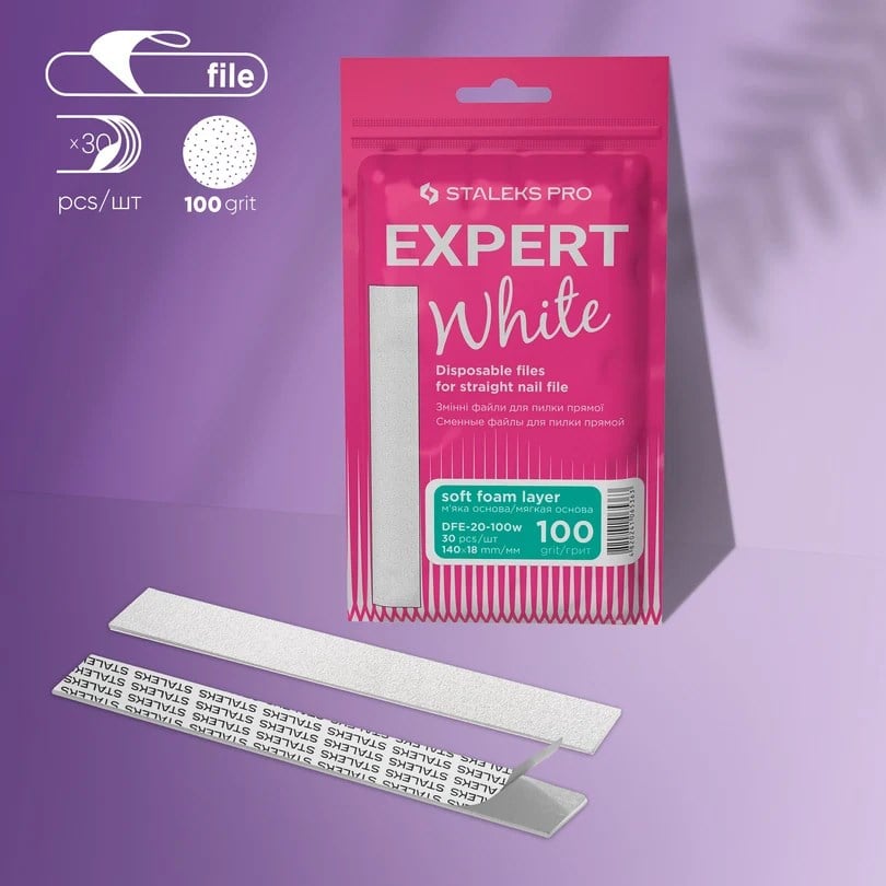EXPERT 20 Düz Törpü İçin Yedek PapmAm Yumuşak Tabanlı Beyaz Törpüler, 100 Grit (30 Adet)