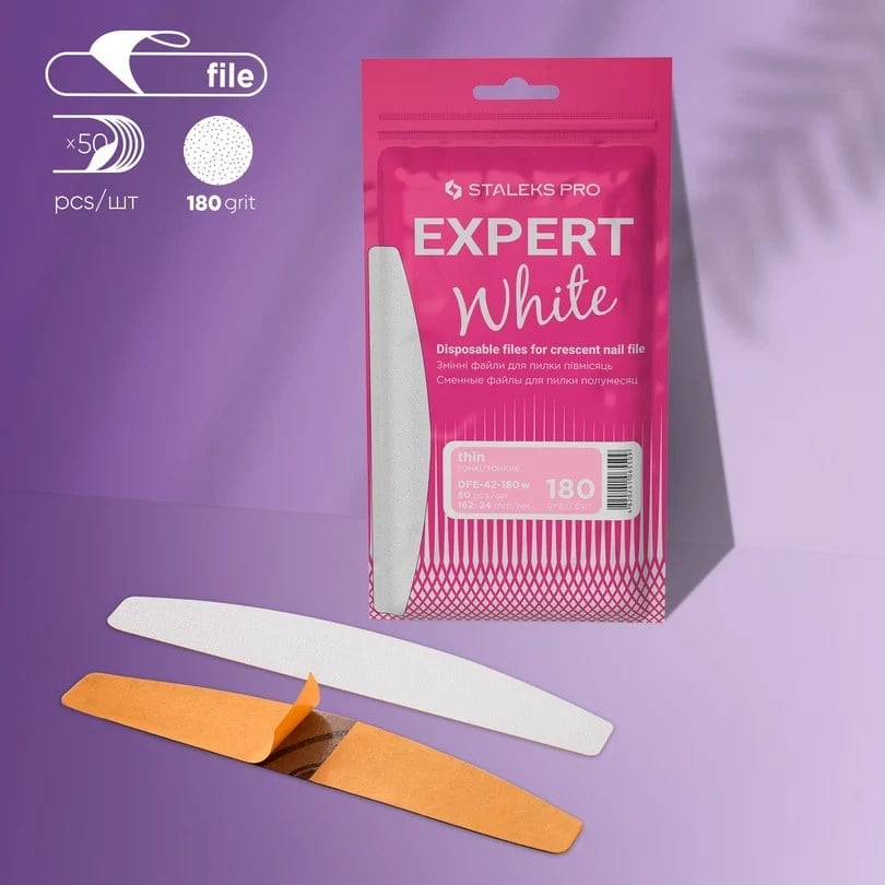 EXPERT 42 Yarım Ay Törpü İçin Yedek Beyaz Törpüler, 180 Grit (50 Adet)
