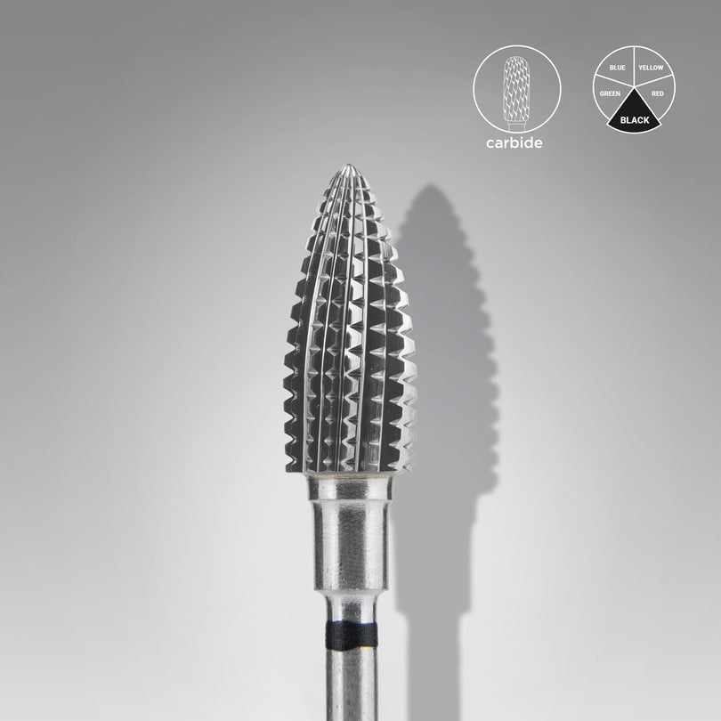 EXPERT sert alaşım kozalak freze,siyah hard, çap 6 mm / çalışma kısmı 14 mm
