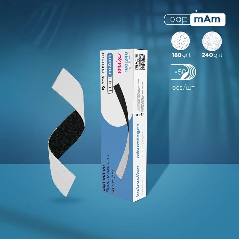 EXPERT Yedek PapmAm Mix Çift Taraflı Törpüler, 180/240 Grit (50 Adet)