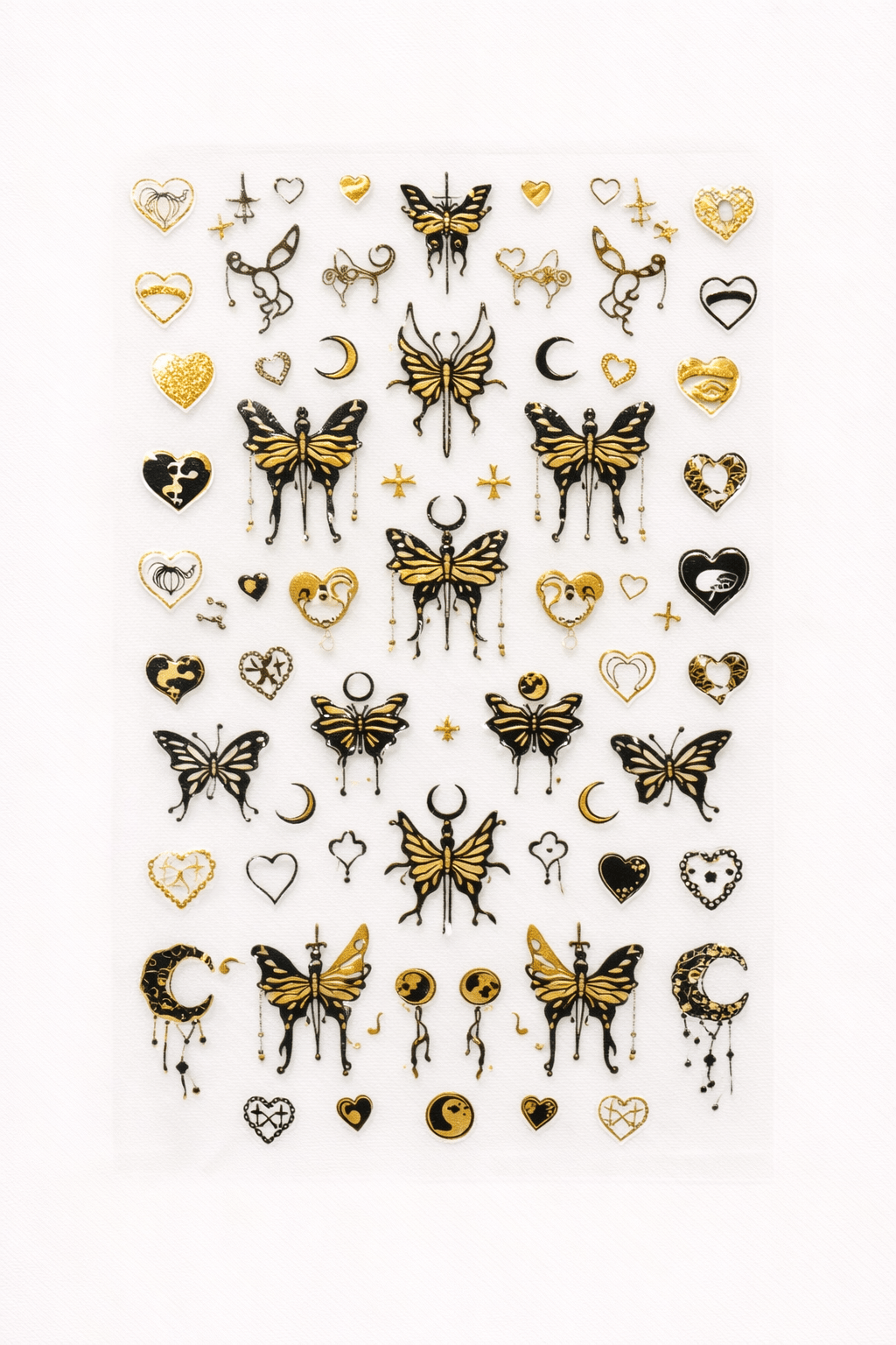 Golden Gothic Butterfly Nail Art Sticker – SW-CS063