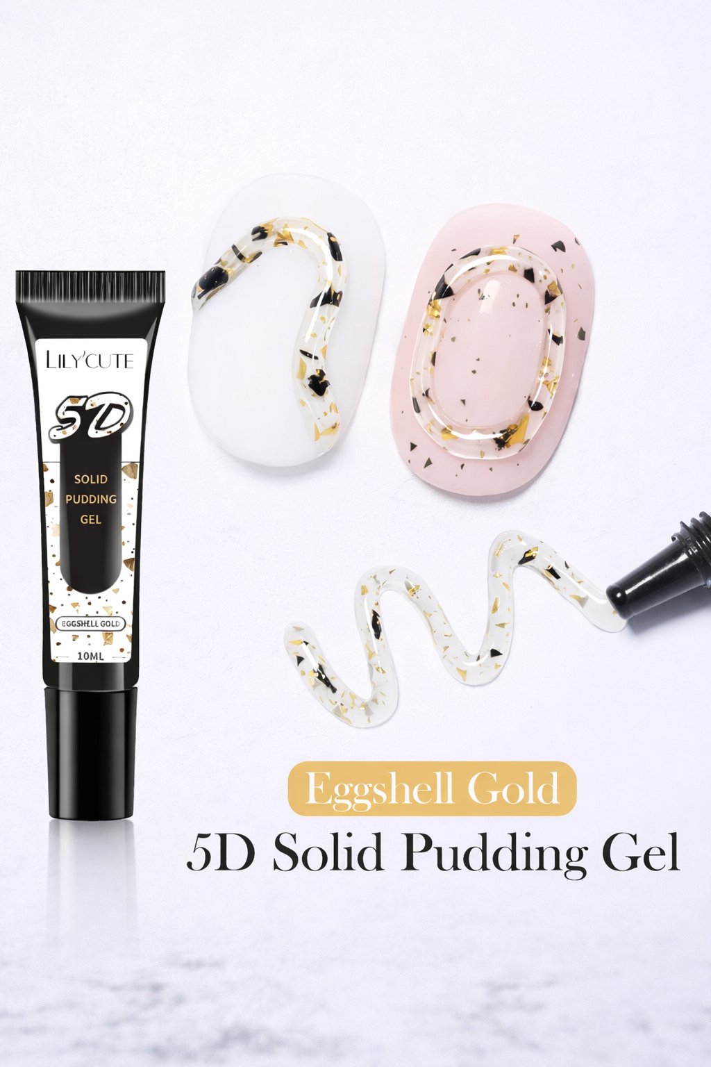 Lilycute Solid Pudding Gel 5 D 10 ml Eggshell Gold