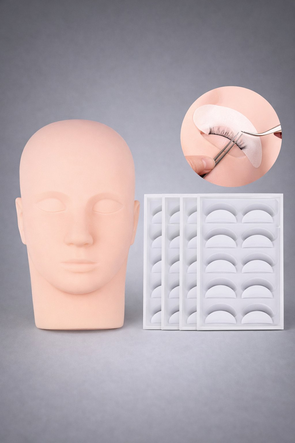Master Lash Ipek Kirpik Için Eğitim Manken Kirpik Seti