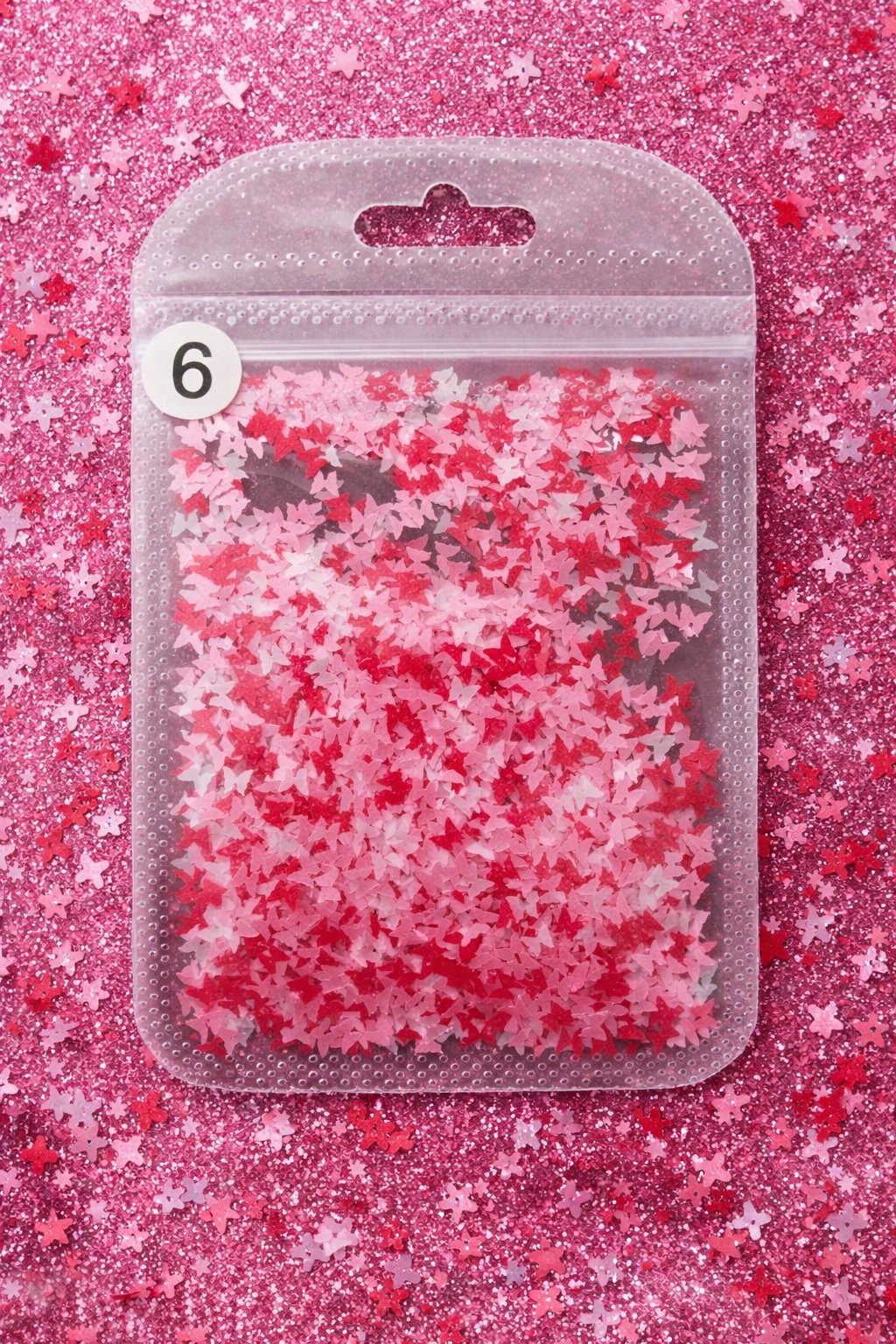 Mini Butterfly Confetti Nail Art Dekor – Pink Mix No:06
