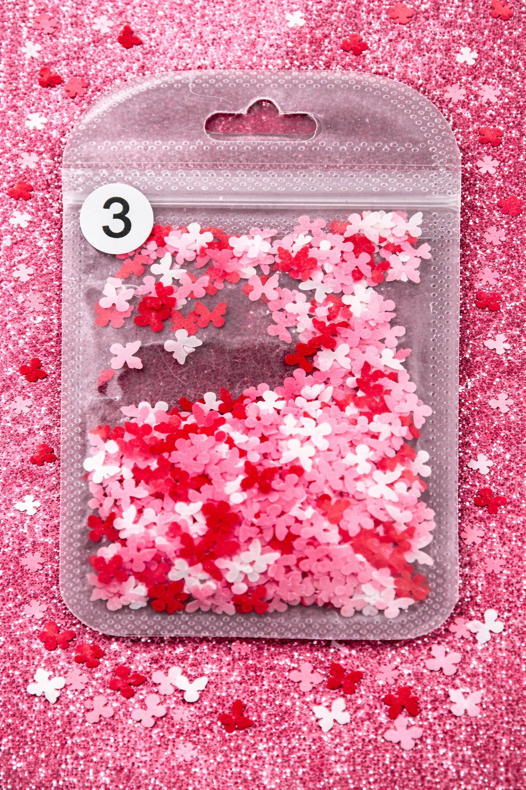 Mini Flower Confetti Nail Art Dekor – Pink & Red Mix No:03
