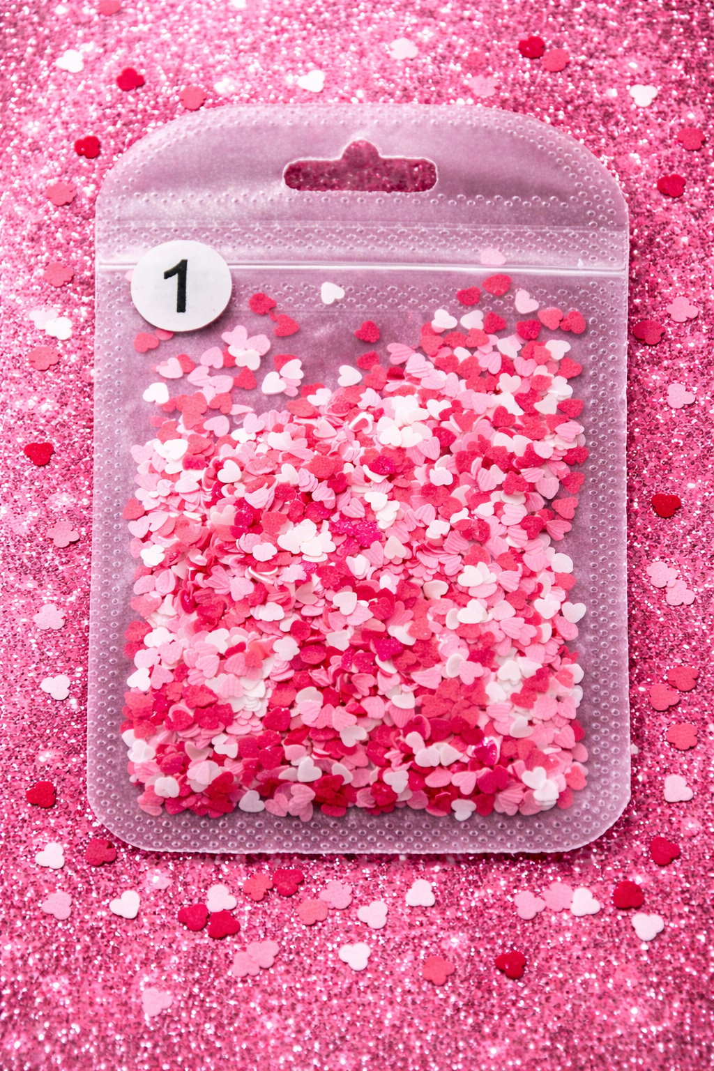 Mini Heart Confetti Nail Art Dekor – Pink Mix No:1