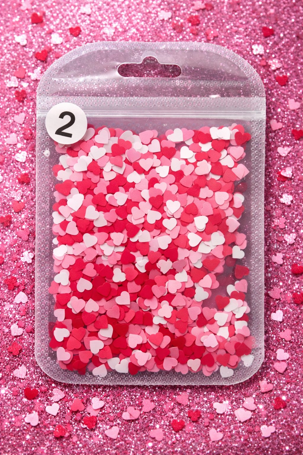 Mini Heart Confetti Nail Art Dekor – Pink & Red Mix No:02