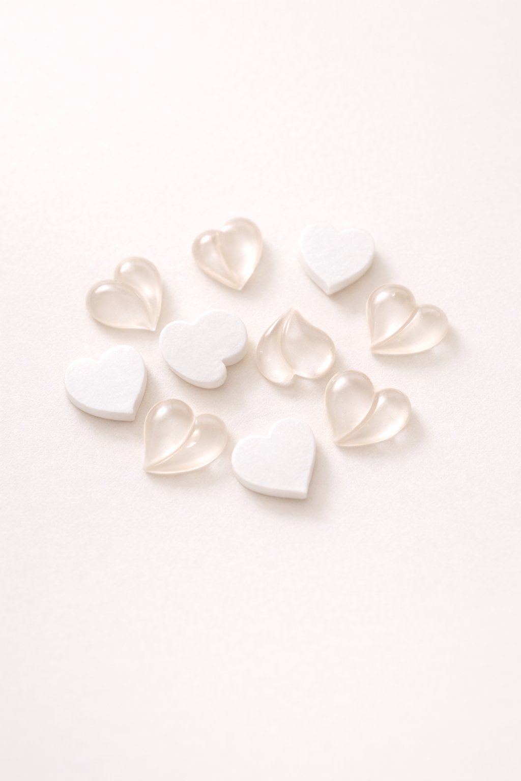 Pearl White Heart Tırnak Taşı