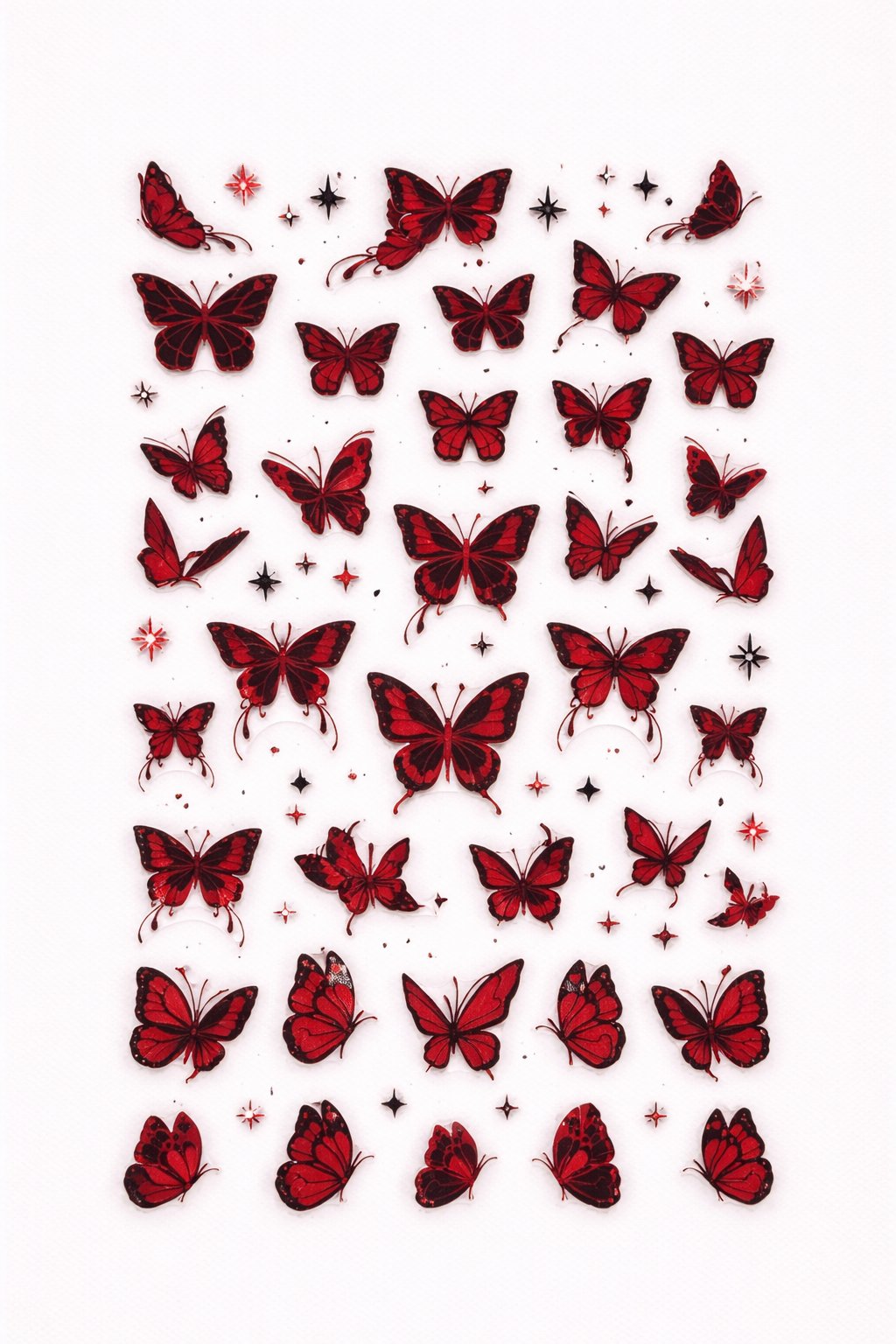 Red Butterfly Elegance Nail Art Sticker – SW-CS087