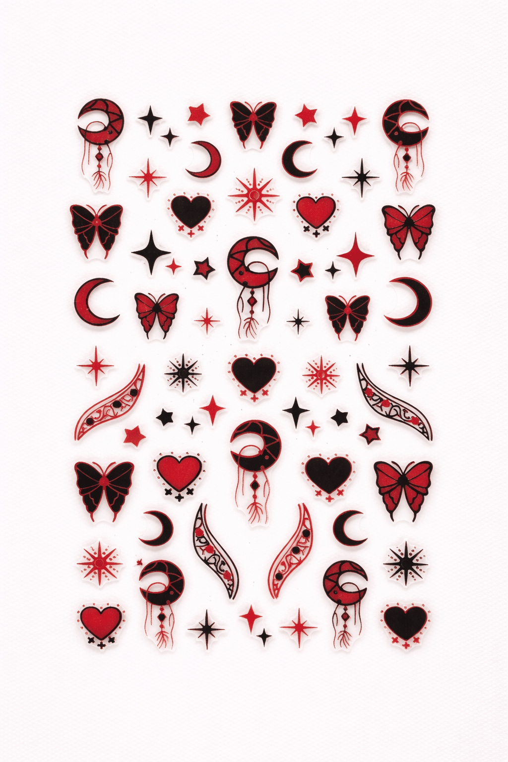 Red Mystic Moon Nail Art Sticker – SW-CS088