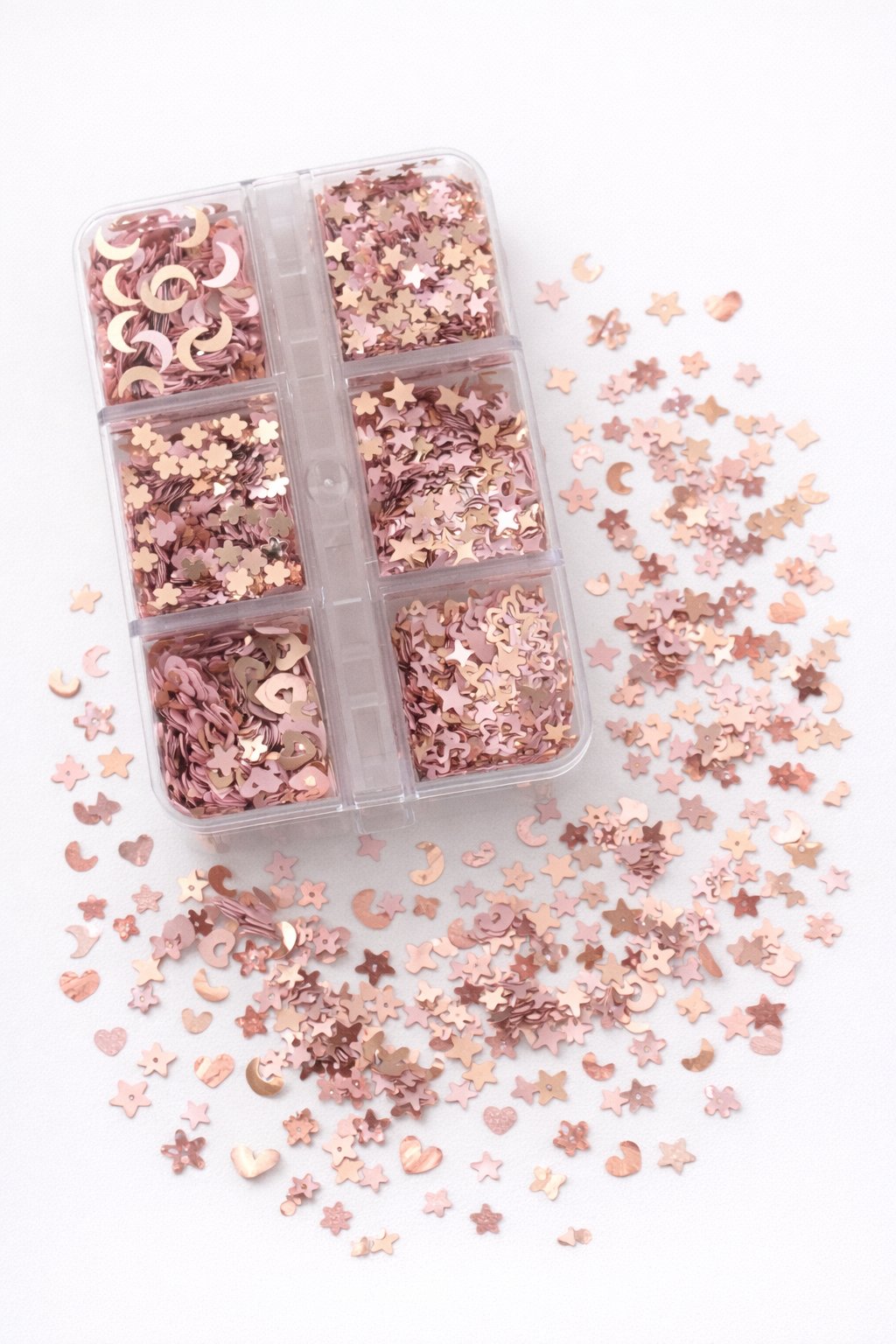 Rose Gold Celestial Mix Nail Glitter Box