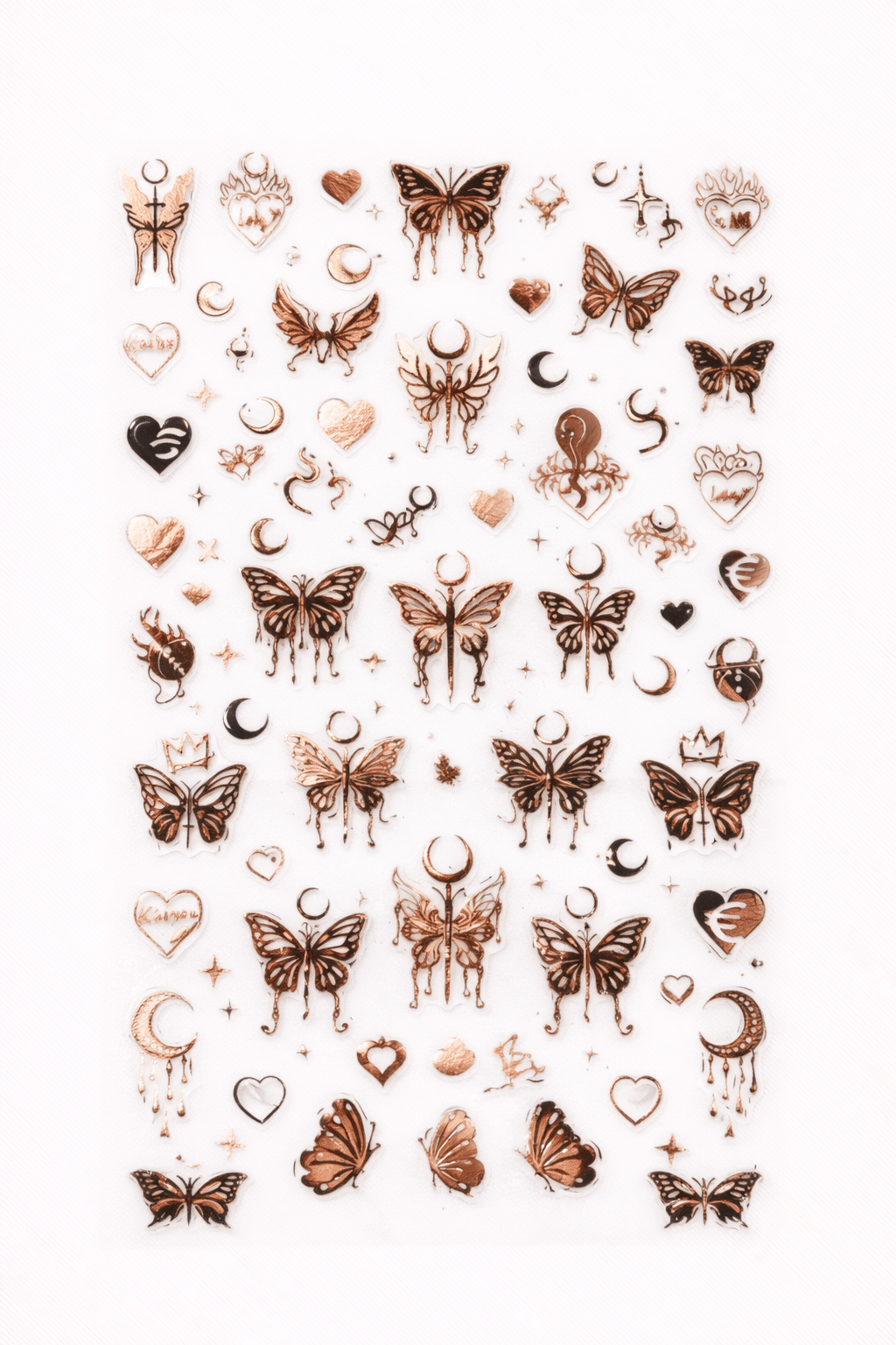 Rose Gold Gothic Butterfly Nail Art Sticker – SW-CS064