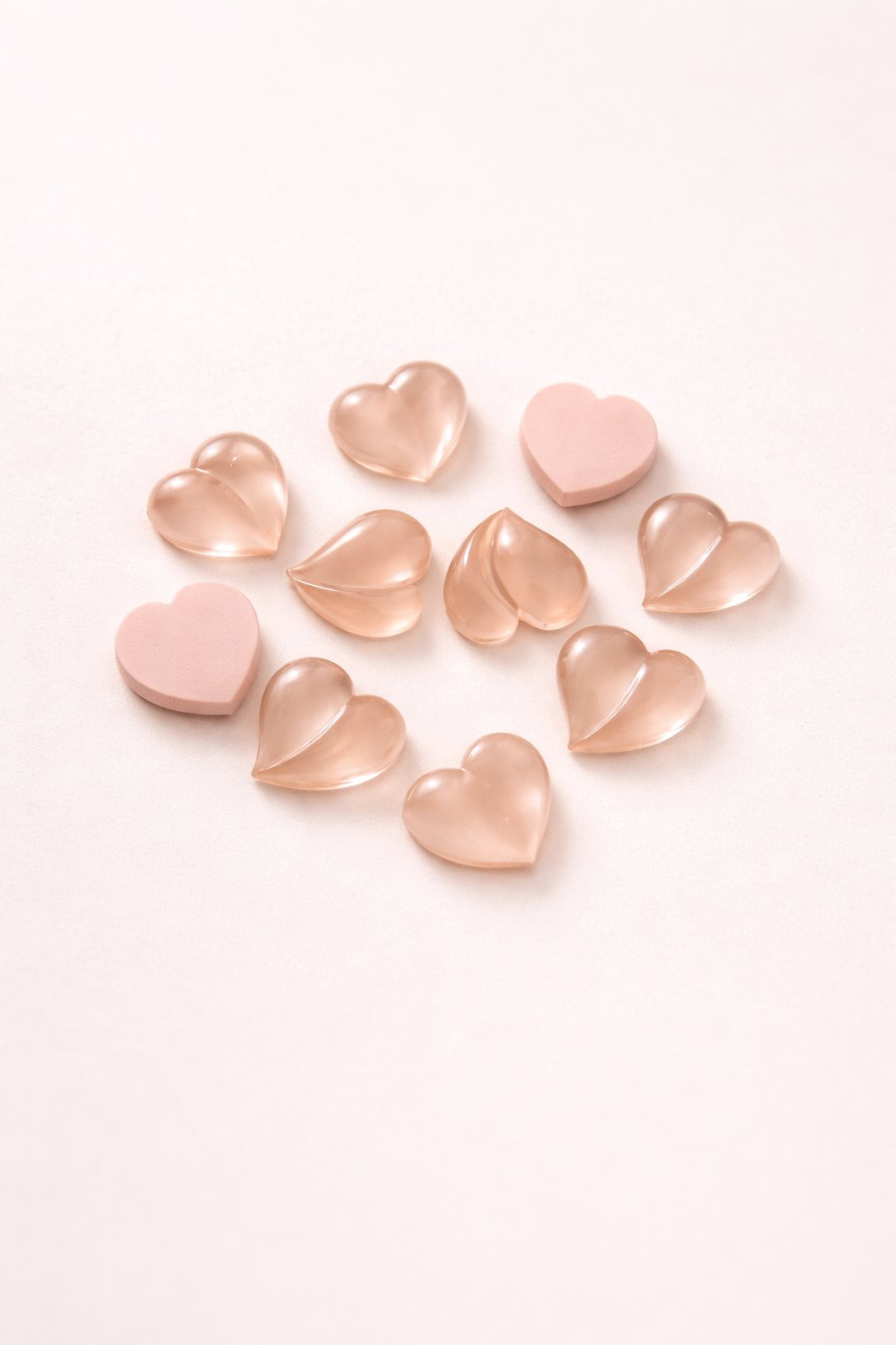 Rose Nude Heart Tırnak Taşı