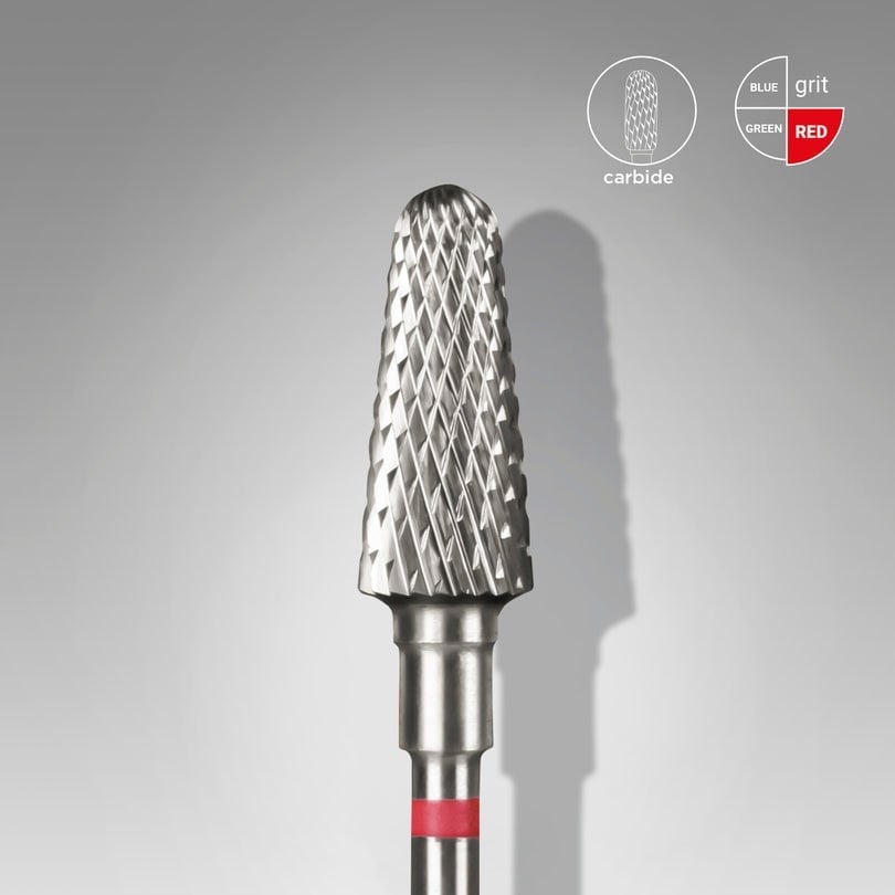 Sert Alaşım Kesik Koni Freze, Kırmızı, Çap 6 mm / Çalışma Kısmı 14 mm, Adet