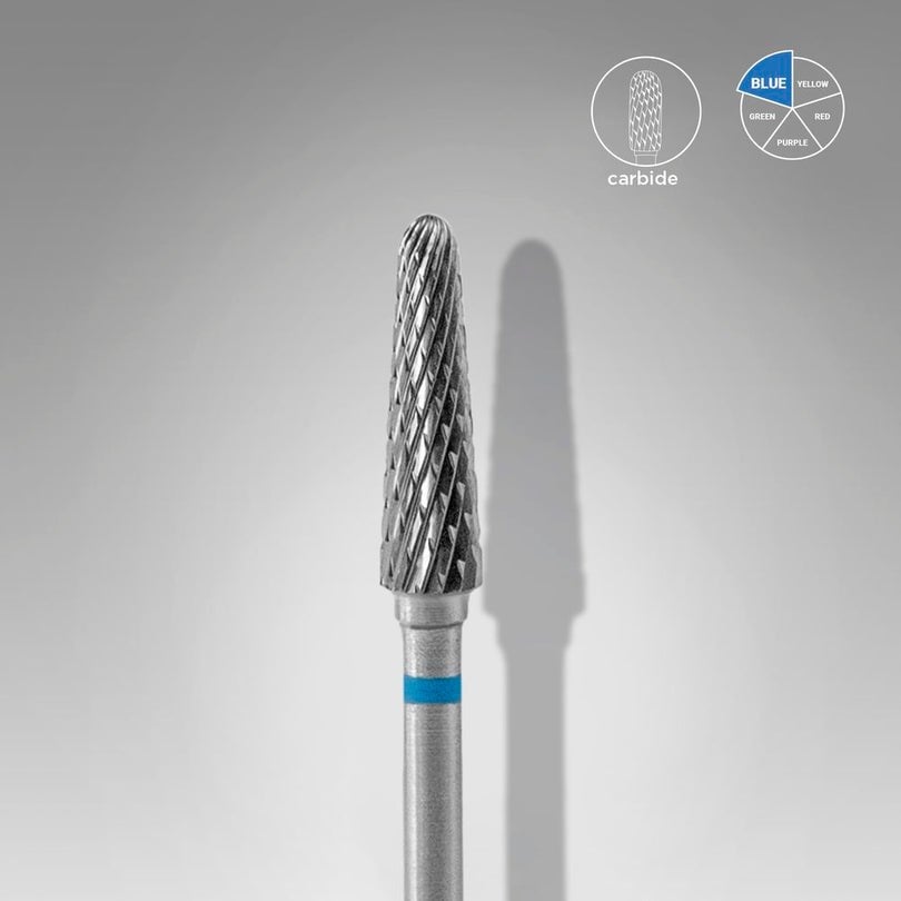 Sert Alaşım Kesik Koni Freze, Mavi, Çap 4 mm / Çalışma Kısmı 13 mm