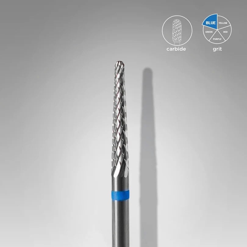 Sert Alaşım Koni Freze, Mavi, Çap 2,3 mm / Çalışma Kısmı 14 mm