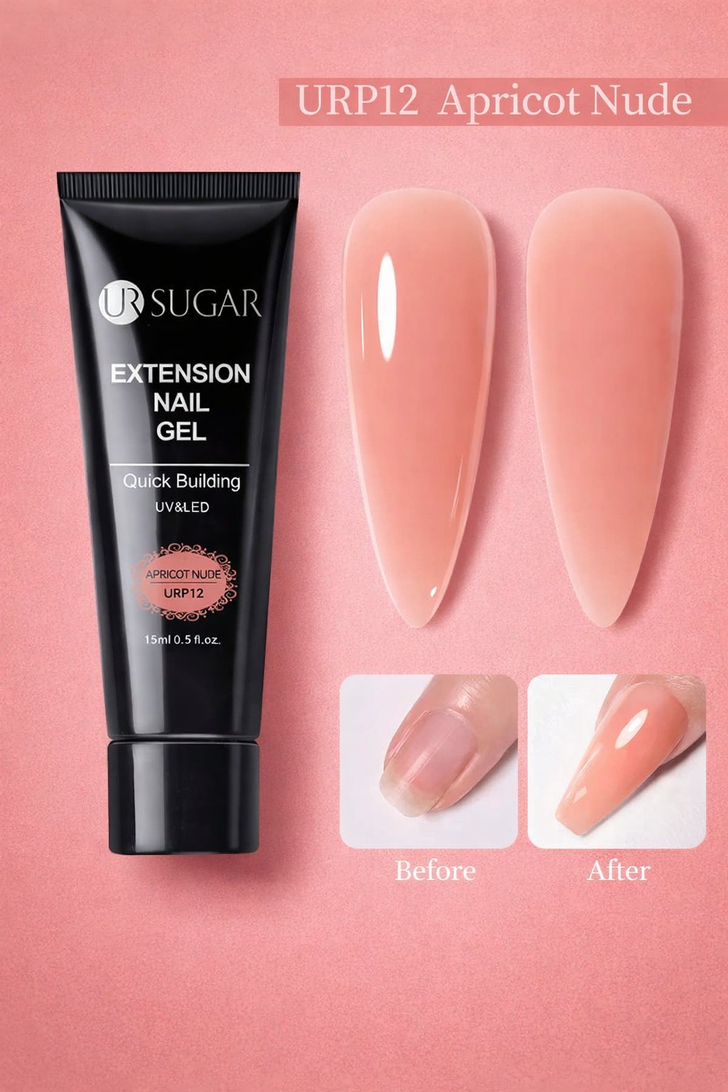 Ursugar Extension Nail Gel 15 ml Apricot Nıde URP12