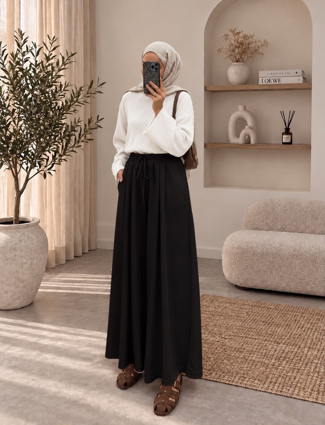 Cepli Etek Pantolon - Siyah kadın giyim ürün görseli Arzestore