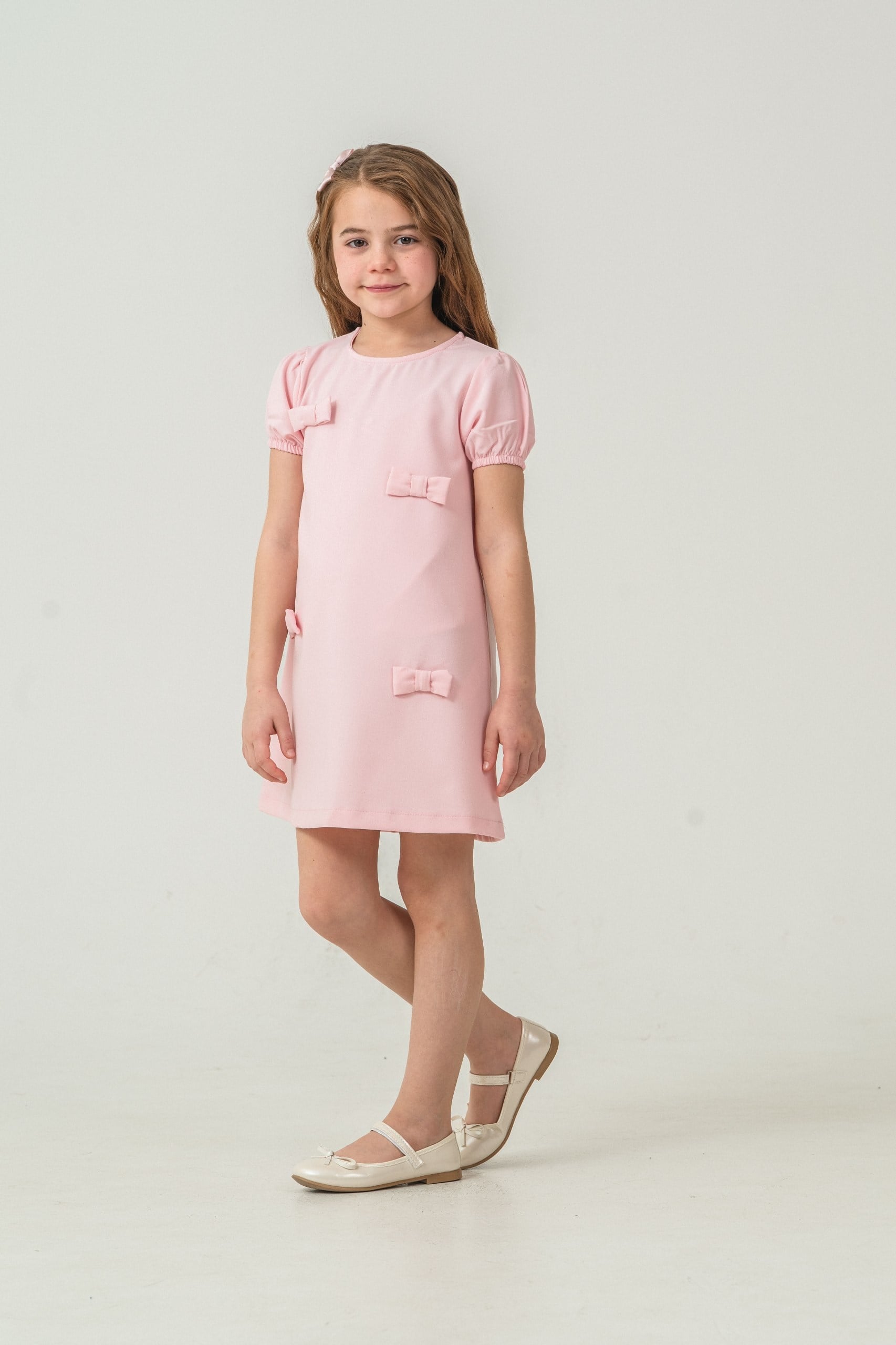 Fiyonklu Elbise Pembe
