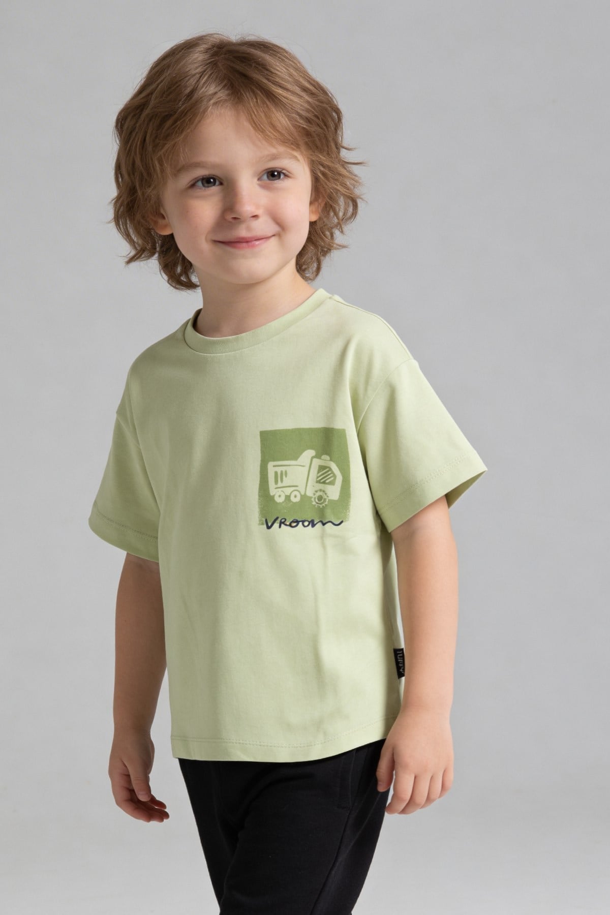 Taşıt Baskılı Oversize T-shirt Haki