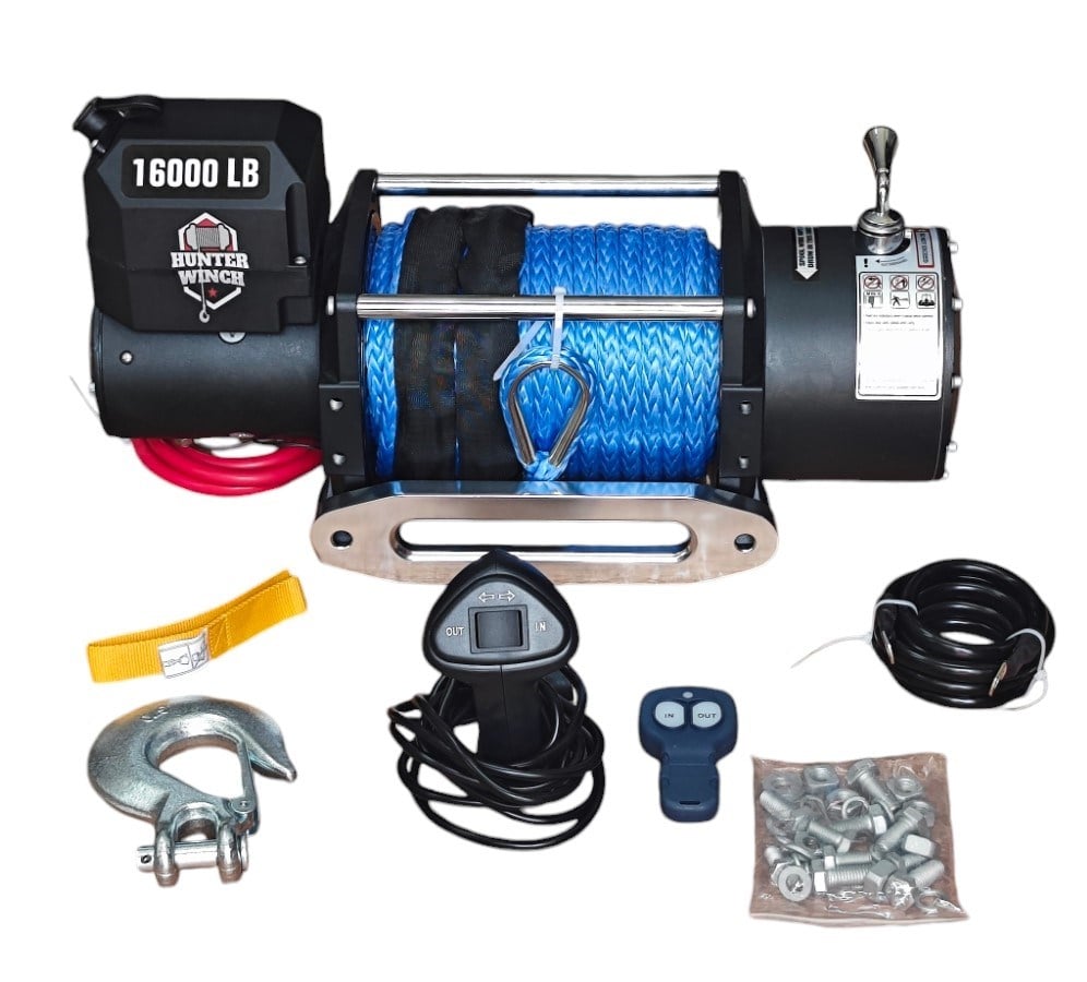 Hunter Vinç 16000 LB Sentetik Halat 4x4 Offroad ve Oto Kurtarıcı 12V