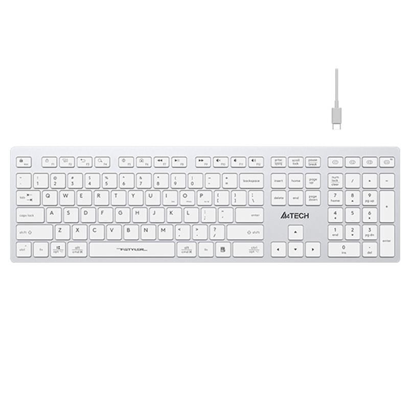 A4 TECH FBX50C BEYAZ BLUETOOTH+2.4G NANO MM SARJ EDILEBILIR KABLOSUZ KLAVYE