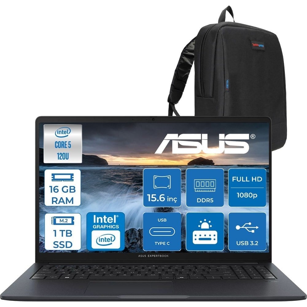 Asus Expertbook B1 B1503CVA-C58G512B4D Intel Core 5 120U 16GB Ddr5 1tb SSD 15.6