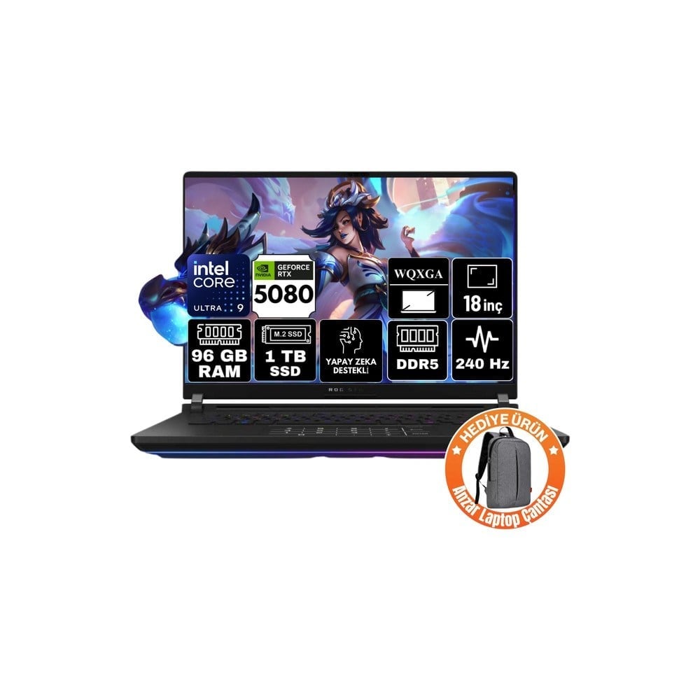 Asus Rog Strix Scar 18 Intel Core Ultra 9 275HX 96GB 1tb SSD RTX5080 16GB Windows 11 Pro 18