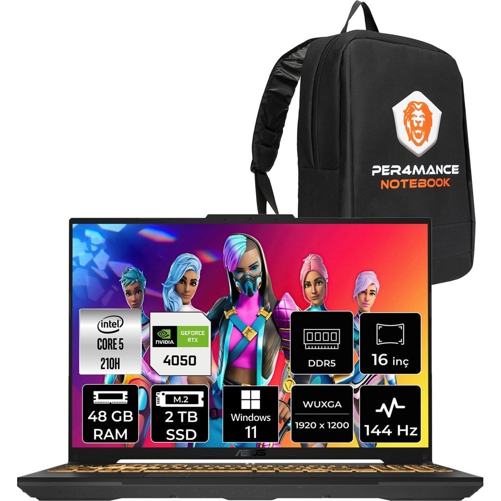 Asus Tuf Gaming F16 Core Ultra 5 210H RTX 4050 Gaming Laptop 48GB RAM 2TB SSD 16