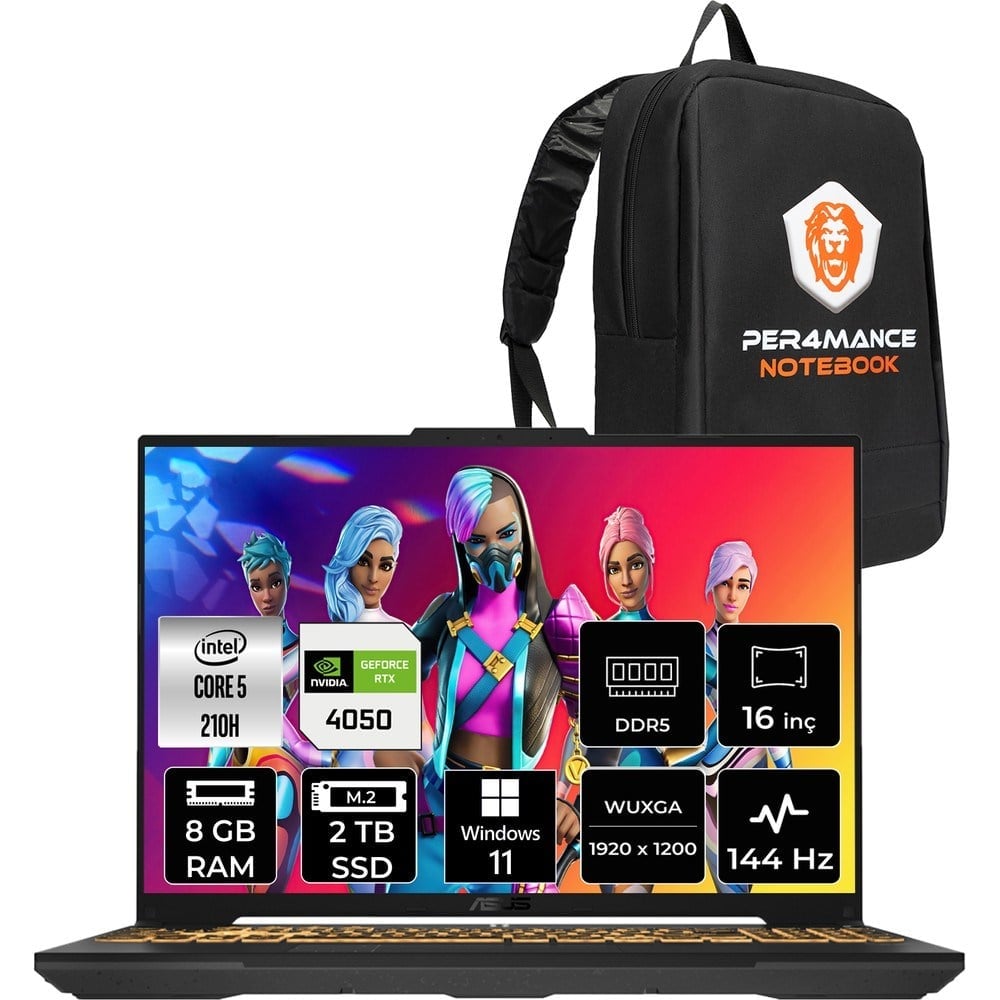 Asus Tuf Gaming F16 Core Ultra 5 210H RTX 4050 Gaming Laptop 8GB RAM 2TB SSD 16