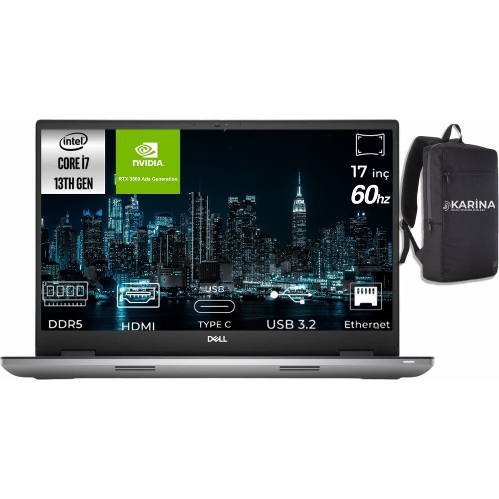 Dell Precision M7780 I7-13850HX XCTOP7780EMEA_VP-1-K08 48GB 2tb RTX3500 Ada 12GB W11PRO 17