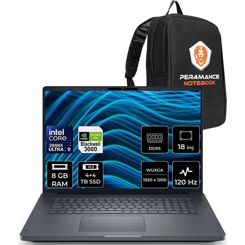 Dell Pro Max 18 Plus Core Ultra 9 285HX Rtx Pro 3000 Blackwell 12GB 8gb Ram 4tb + 4tb SSD 18