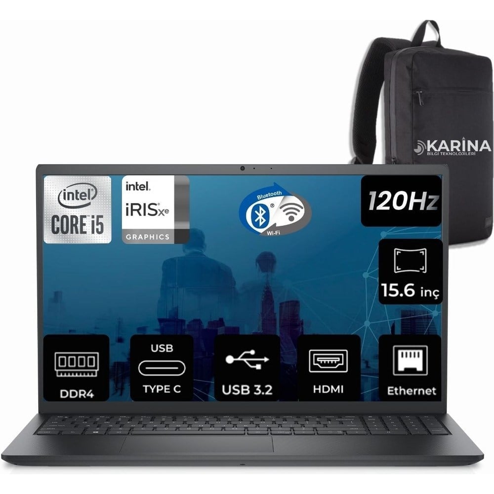 Dell Vostro 3520 I5-1235U 16GB 4tb SSD 15.6 Fhd FreeFreedso Taşınabilir Bilgisayar N3002PVNB3520UBU-12