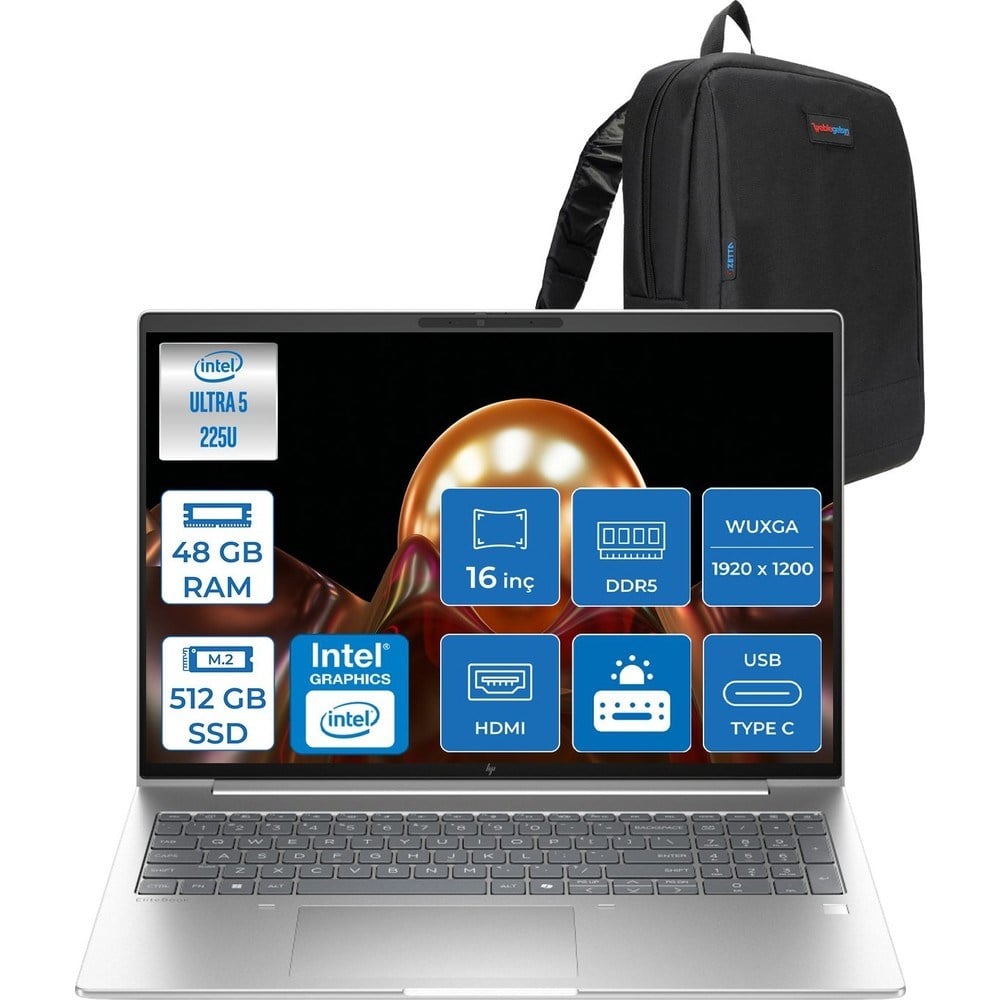 HP Elitebook 6 G1I Intel® Core Ultra 5 225U 48GB Ddr5 512GB SSD 16
