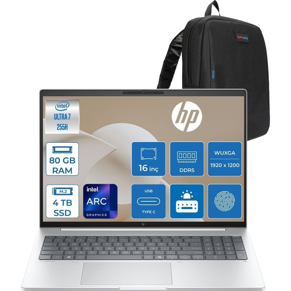 HP Elitebook 8 G1I Intel® Core Ultra 7 255H 80GB Ddr5 4tb SSD Intel® Arc™ 140T 16