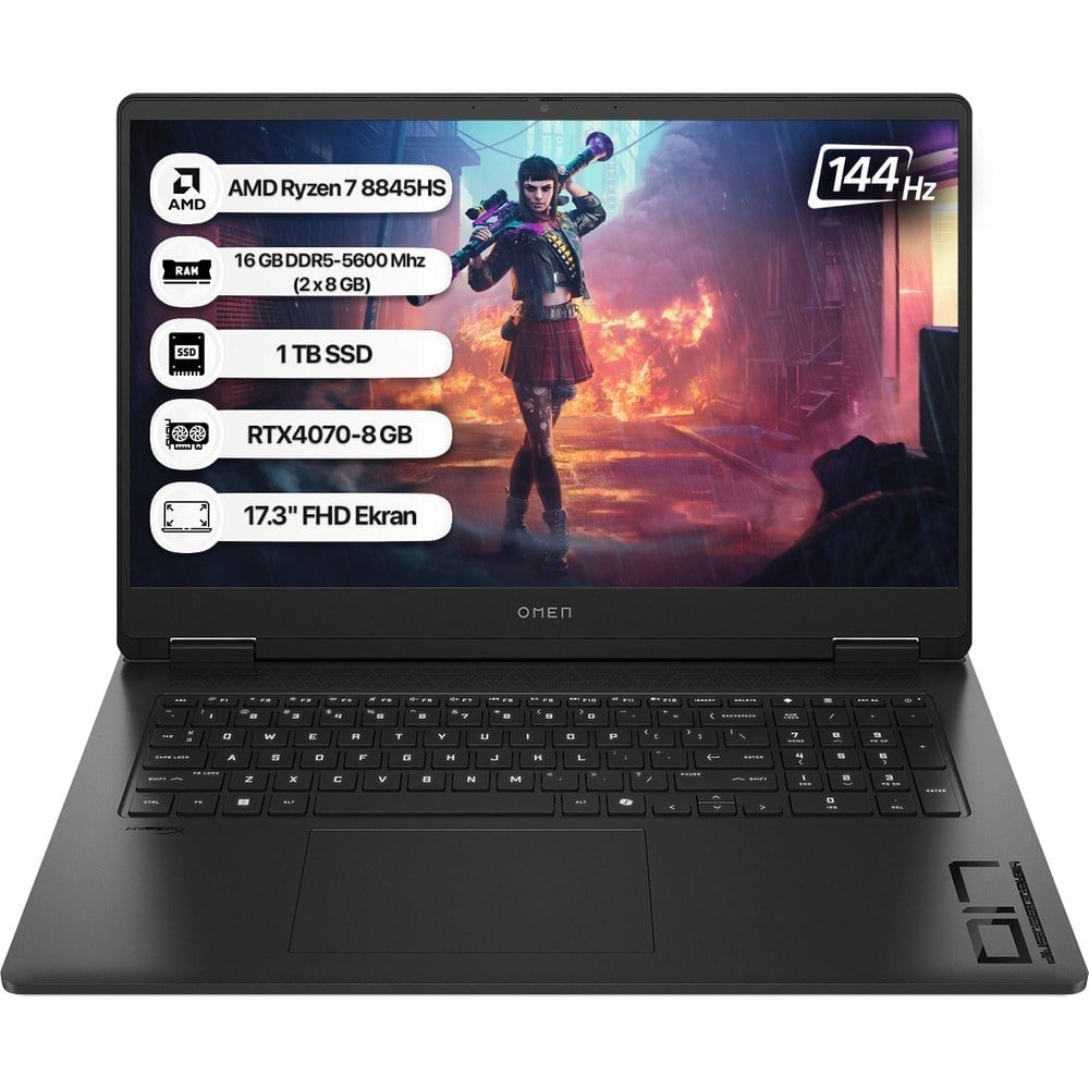 HP Omen 17-DB0021NT A44QSEA R7-8845HS 16 GB 1 Tb Nvme M.2 SSD 8 GB RTX4070 17.3