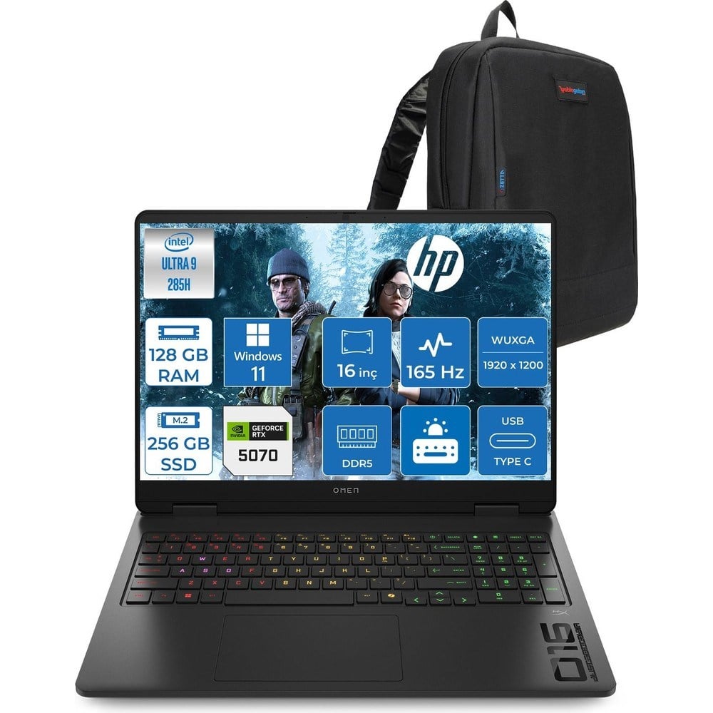 HP Omen Slim Gaming Intel® Core Ultra 9 285H 128GB Ddr5 256GB SSD 16