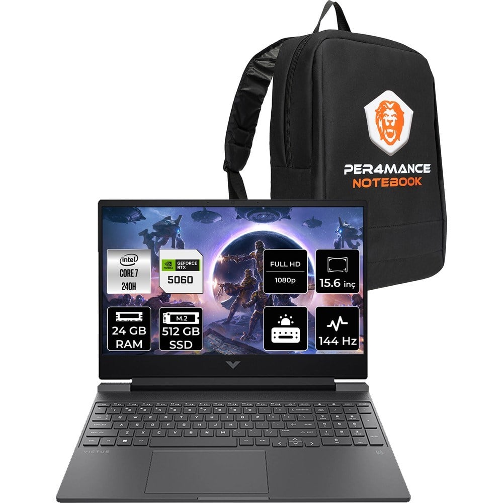 HP Victus 15 Core 7 240H RTX 5060 8GB 24GB RAM 512GB SSD 15.6