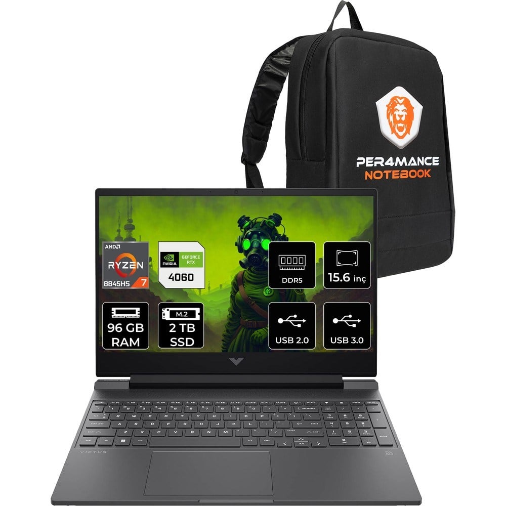 HP Victus 15 Ryzen 7 8845HS RTX 4060 96GB RAM 2TB SSD 15.6