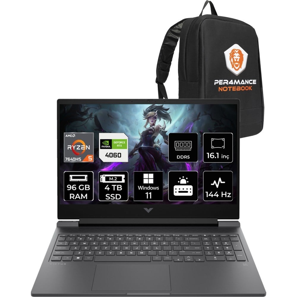 HP Victus 16 Ryzen 5 7640HS RTX 4060 96GB RAM 4TB SSD 16.1
