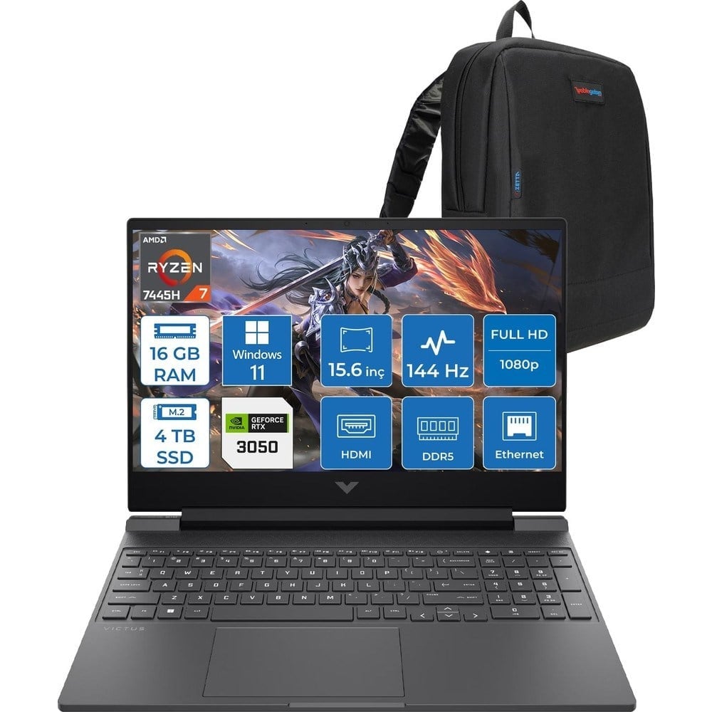 HP Victus Gaming Amd Ryzen 7-7445HS 16GB Ddr5 4tb SSD Rtx 3050/4GB 15.6