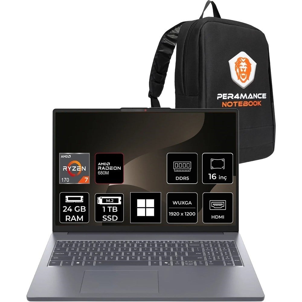 Lenovo Ideapad Slim 3 16ARP10 Amd Ryzen 7 170 24GB Ram 1tb SSD 16