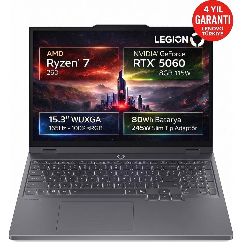 Lenovo Legion 5 15AHP10 Amd Ryzen 7 260 48-Gbddr5 1 Tbssd Rtx 5060 8gb 15.3
